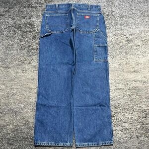Vintage‎ Dickies Carpenter Jeans Mens 36x32 Blue Relaxed Fit Baggy Workwear